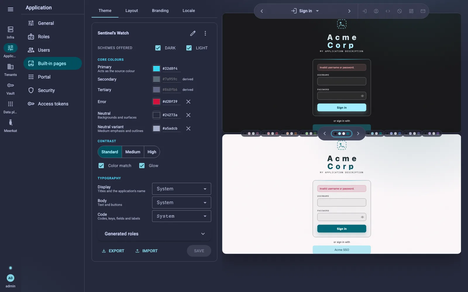 The theme editor