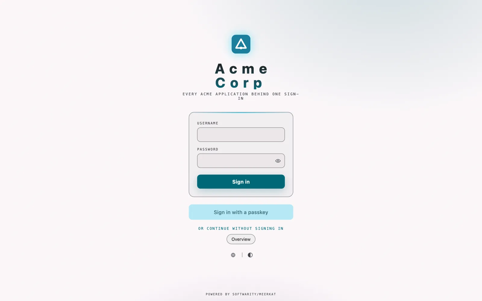 The sign-in page